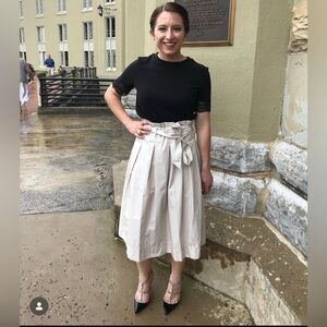 H&M Cream Midi Skirt